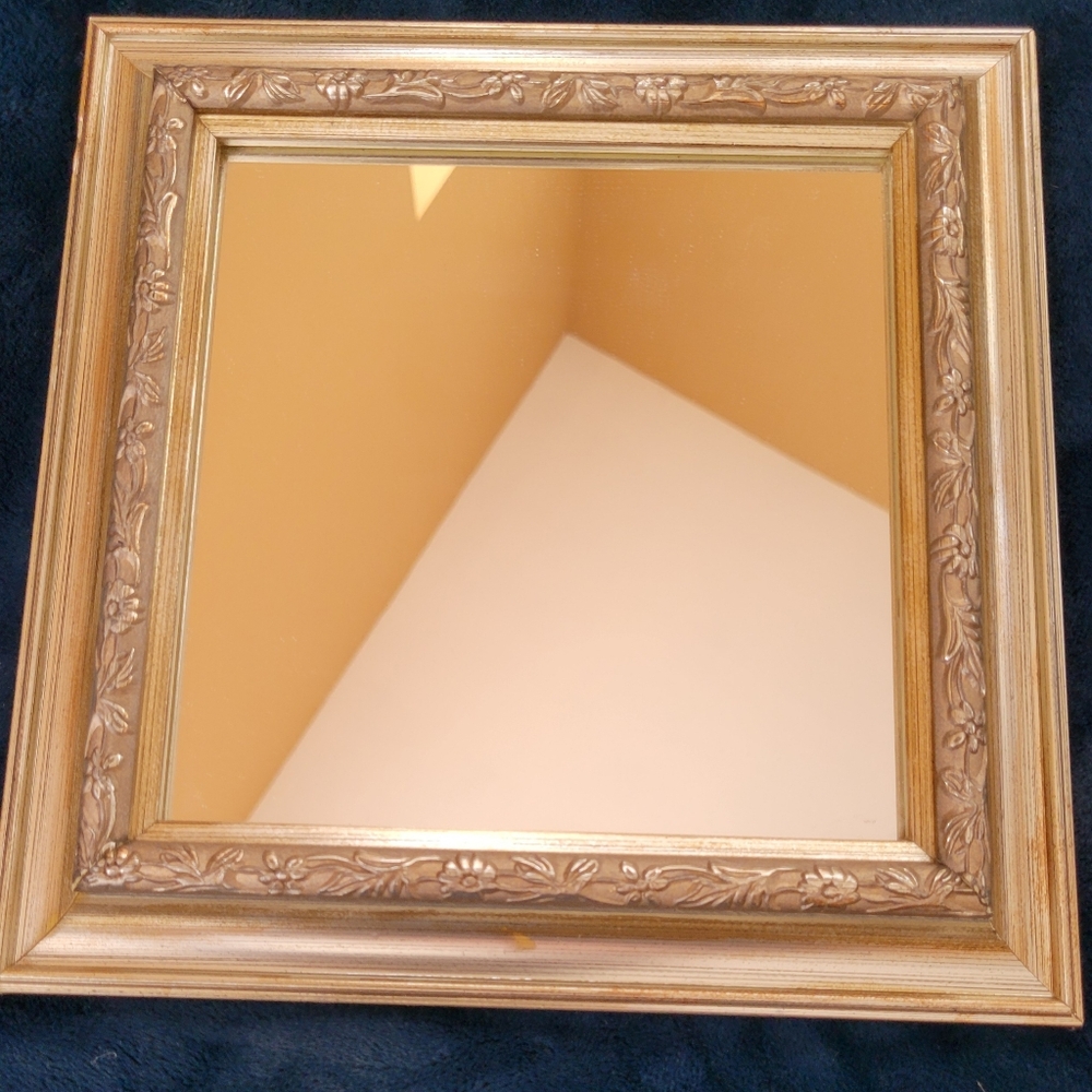 Gold & Silver Square Framed Ornate Style Mirror Decor